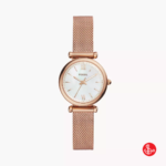 Fossil Carlie Mini Three-Hand Rose Gold-Tone Stainless Steel Watch
