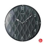 SEIKO Black Wall Clock with Black Dial and Case